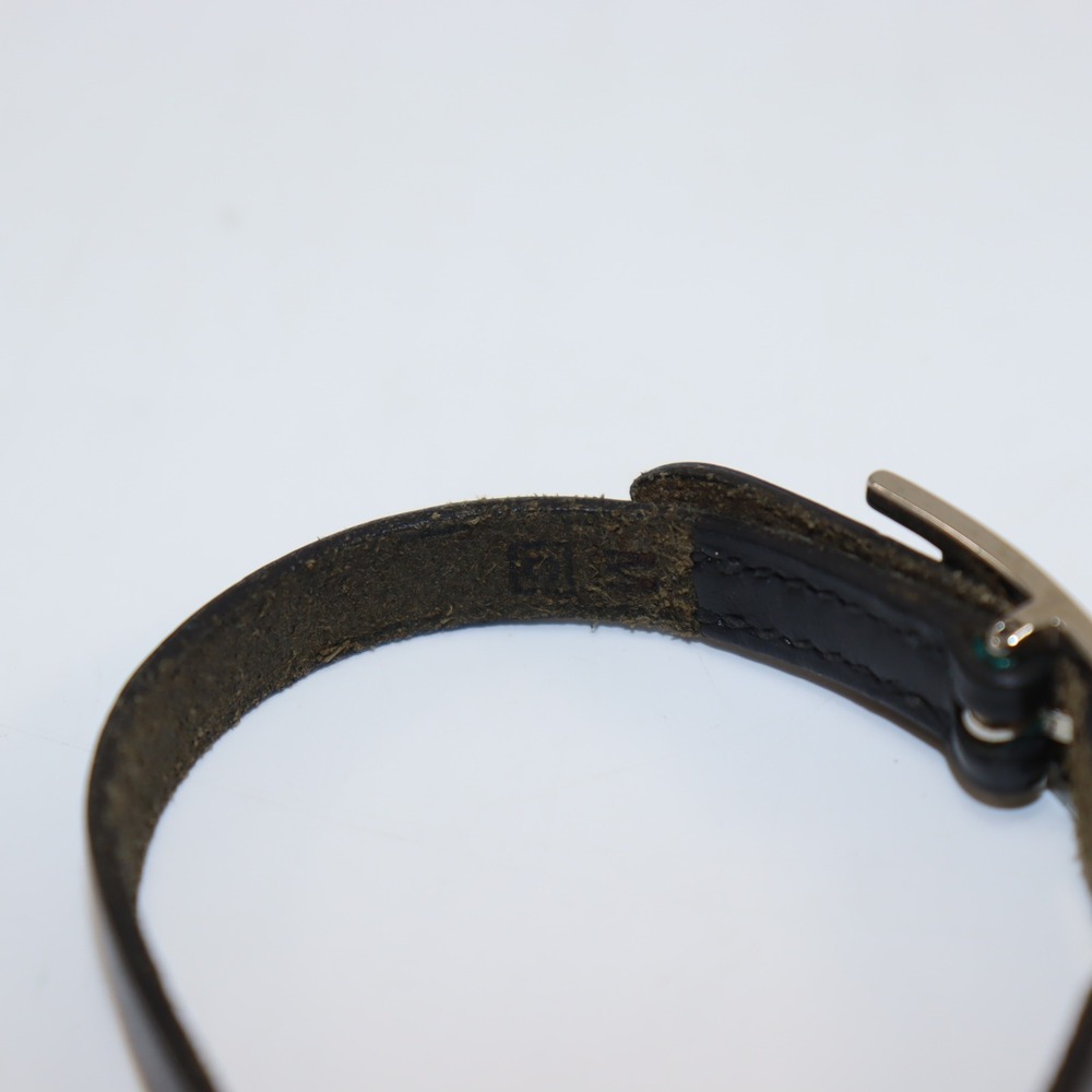 Hermès H Leather Bracelet Black Leather Palladium Hardware Paris France - Picture 5 of 5